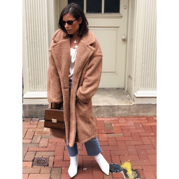 🆕Lorna Nude Tan Long Teddy Coat - Picture 3 of 8